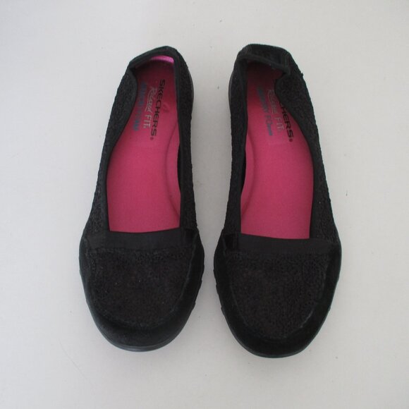 Sketchers Relaxed Fit Memory Foam Womens Black Lace Flat Loafer NWOB - Size 7M - Picture 3 of 8